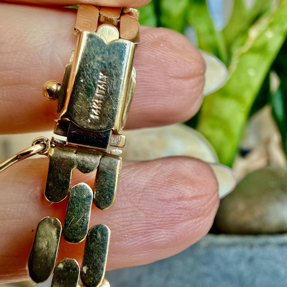 14 karat gold panther link Bracelet - Picture 3 of 5